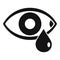Stress crying eye icon, simple style