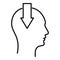 Stress headache icon, outline style