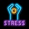 Stress Human neon glow icon illustration