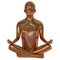 Stress man lotus pose golden stylized figure polished colorful