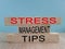 Stress management tips symbol. Brick blocks with