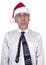 Stress, Sad Businessman Christmas Santa Hat