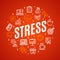 Stress Signs Round Design Template Thin Line Icon Concept. Vector