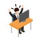 Stress situation at work icon, isometric 3d style