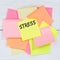 Stress stressed business concept burnout at work relaxed desk note paper