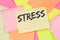 Stress stressed business concept burnout at work relaxed office note paper