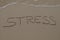 Stress text inscription in the sand