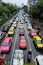 Stress Traffic jam with colourful cars in Bangkok
