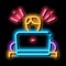 Stress Work Man neon glow icon illustration