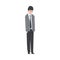 Stressed Businessman Standing with his Head Bowed, Depressed Unhappy Male Office Worker Character in Suit, Tired or