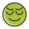 Stressed funny smiley emoticon face expression line and fill icon