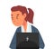 Stressed Girl Sitting in front of Computer, Annoyed Female Office Employee Working with Laptop Vector Illustration on
