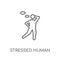 stressed human linear icon. Modern outline stressed human logo c