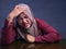 Stressed Muslim Lady Having Headache