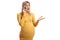 Stressed pregnant woman talking on a mobile phone