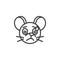 Stressed rat emoticon line icon