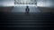 Stressed schoolboy stay alone on stairway close up. Boy hiding in school hall.