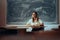 Stressed Teacher Sitting at the Desk Feeling Overwhelmed