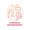 Stressful environment for children red gradient concept icon