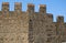 Stretch of ancient walls that changes orientation in Monselice town in the province of Padua in the Veneto (Italy)