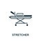 Stretcher icon. Monochrome simple Healthcare icon for templates, web design and infographics