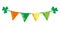 Stretching banner with smal flags. Doodle vector clipart for St.Patricks Day. Hand drawn flag