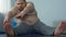 Stretching fat man reaching toes, weight loss decision, health and motivation