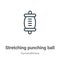 Stretching punching ball outline vector icon. Thin line black stretching punching ball icon, flat vector simple element