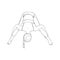 Stretching yogi girl isolated in white background. Yoga asana enhancing flexibility. Sketch vector illustration