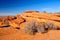 Striated rock strata in the Arizona desert