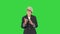 Strict Attractive Senior Woman Talking To Camera on a Green Screen, Chroma Key.