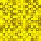 Strict mosaic of gold intersecting squares and yellow blocks