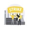 Strike action abstract concept vector illustration.