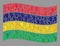 Strike Waving Mauritius Flag - Mosaic of Fingers Punch Elements