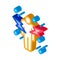 Strikes on human immunity isometric icon vector illustration