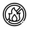 Strikethrough Flame Icon Outline Illustration