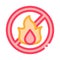 Strikethrough Flame Icon Outline Illustration
