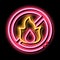 Strikethrough Flame neon glow icon illustration