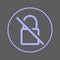 Strikethrough lock circular line icon. No encryption round colorful sign. No encryption flat style vector symbol.