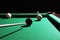 Striking ball into billiard table pocket