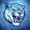 Striking Blue Tiger Mascot Illustration for Esport and Sport Team Branding