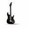 Striking Chords:Black Electric Guitar Icon on White Canvas