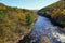 Striking colors of fall foliage near Lehigh River, Jim Thorpe, Pennsylvania, U.S