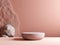 Striking Contrasts: A Mysterious Gray Rock on a Vibrant Pink 3D Wall