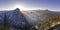 Striking mountain and Yosemite Falls in California