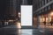 Striking outdoor advertising mockup, blank vertical billboard on city street