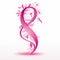 Striking pink ribbon on offwhite background