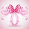 Striking pink ribbon on pale pink