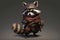 Striking Raccoon Illustration: Colorful and Expressive Character Desig