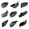 Striking Set Of Black Wings Icons, Perfect For Adding A Touch Of Elegance And Mystique To Design Projects. Tattoo, Signs